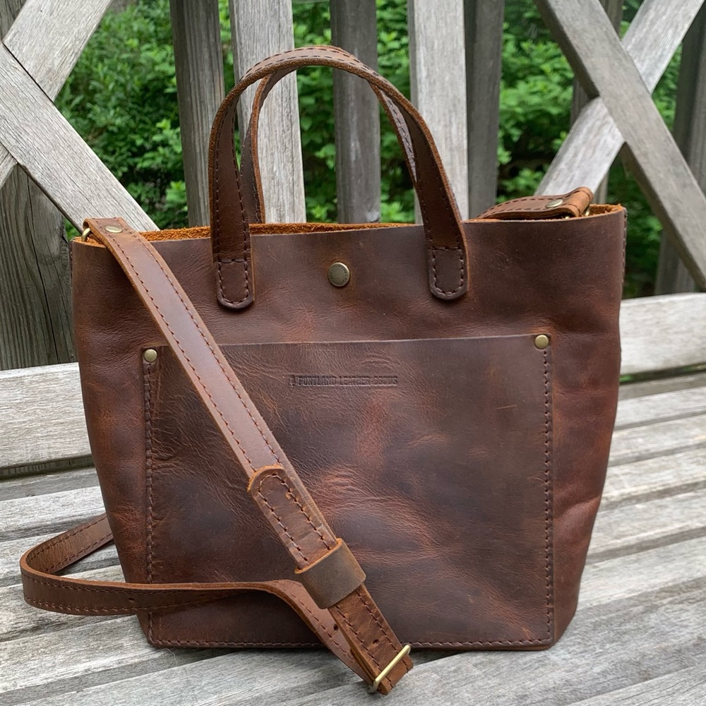 Portland Leather Mini Crossbody Tote